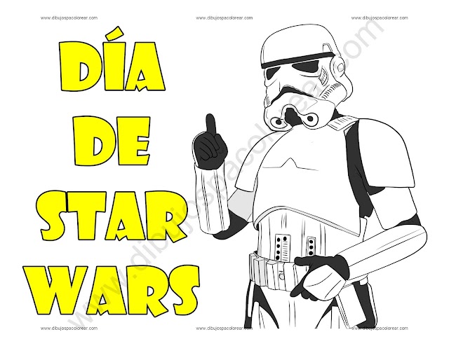 Día de Star Wars dibujo a color y para colorear